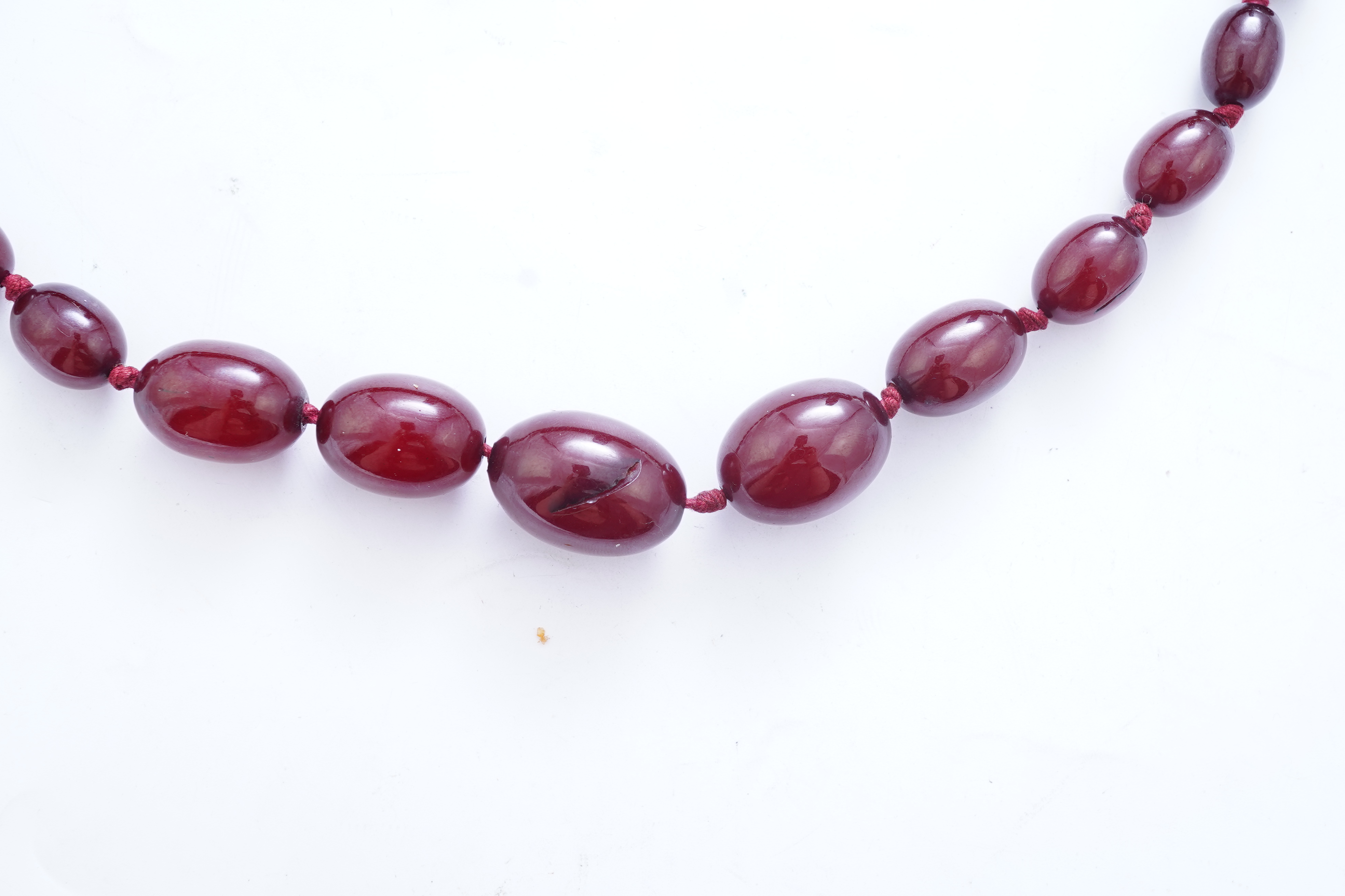 A cherry bakelite 'amber' necklace